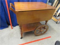 maple tea cart (broken wheel needs repair)