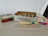 Boxes of Christmas ornaments