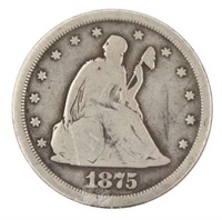 1875-S Seated Liberty Silver 20 Cent Piece