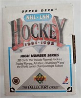 1991-1992 NHL Hockey Hight Number Series Cards