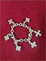 925 charm cubic zirconia bracelet made in
