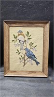 Birds Framed Needlepoint 17" x 16'