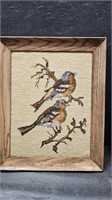 Birds Framed Needlepoint 17" x 16"