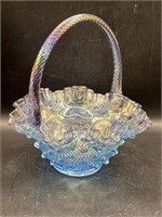 Fenton Carnival Glass Hobnail Basket 9 1/2”
