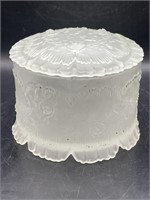 Frosted Powder Jar  with Chip on the Bottom Edge