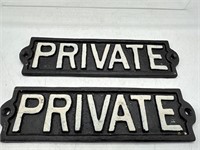 Cast iron private signs