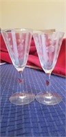 (2) Etched Champagne Glasses