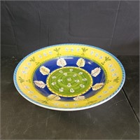 Large decorative bowl- blues, yellows, greens