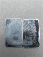 2 1 gram silver bars