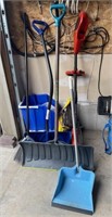 Lot of Shovels-Broom and Bucket for Ice Salt