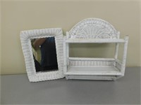 Wicker Shelf/ Mirror