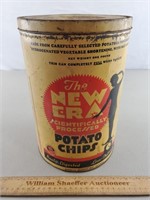 Vintage New Era Potato Chips Tin 11 & 1/2" H