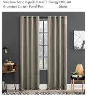 Set of 2 Blackout Curtains, Stone Beige, 50" x