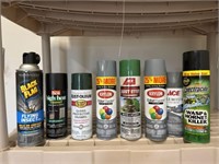 Various Spray Paint, Rust Stop, Bug Killer Cans