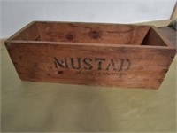 Wooden Mustard Box  16 x 6.5 x 5"H