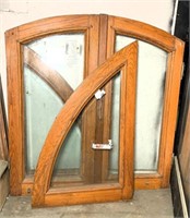 Beveled Glass Wood Frame Windows