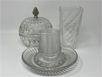 Vintage Glassware, Candy Dish, Fairy Lamp