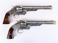 2 Schofield Revolvers Engraved Non-Firing Replicas