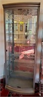 BOW FRONT GLASS SHOW CASE CURIO