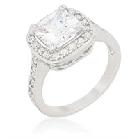 Elegant 2.83ct White Sapphire Halo Ring