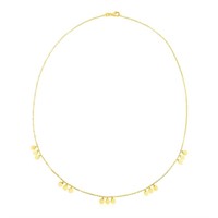 14k Gold Circle Dangle Stations Necklace