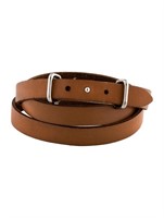 Hermes Medium Api Ii Brown Leather Wrap Bracelet