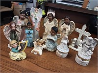Lot of 12 Angel Statues & Trinket Boxes