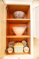 Cabinet Contents - (2) Lg Serving Bowls,