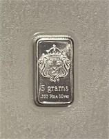 5 Gram Pure Silver Art Bar