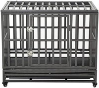 (dent) LUCKUP 38" Heavy Duty Dog Cage Metal Kennel