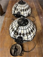 2- Stained Glass Lampshades 15” no ends