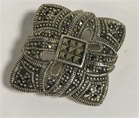Sterling Silver And Marcasite Pin