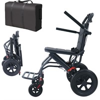 UU-ZHANG Portable Folding Wheelchair, Travel Wheel