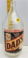 HALF GALLON EMBOSSED DADS ROOTBEER BOTTLE