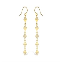 14K Gold Diamond Kite Drop & Dangle Earrings - 1/3