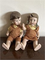 Brother and Sister Bisque Dolls