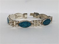 .925 Sterling Silver Turquoise Bracelet