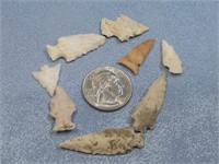 8 Authentic N/A Bird Points Arrowhead Artifacts