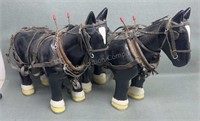 Hand Made 14in Tall Wooden Clydesdales Team w/