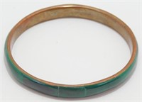 Vintage Copper and Malachite Bangle Bracelet