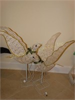 2 outdoor lighted doves 29"h