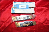 2 1886 COMMEMORATIVE KNIVES STATUE OF LIBERTY