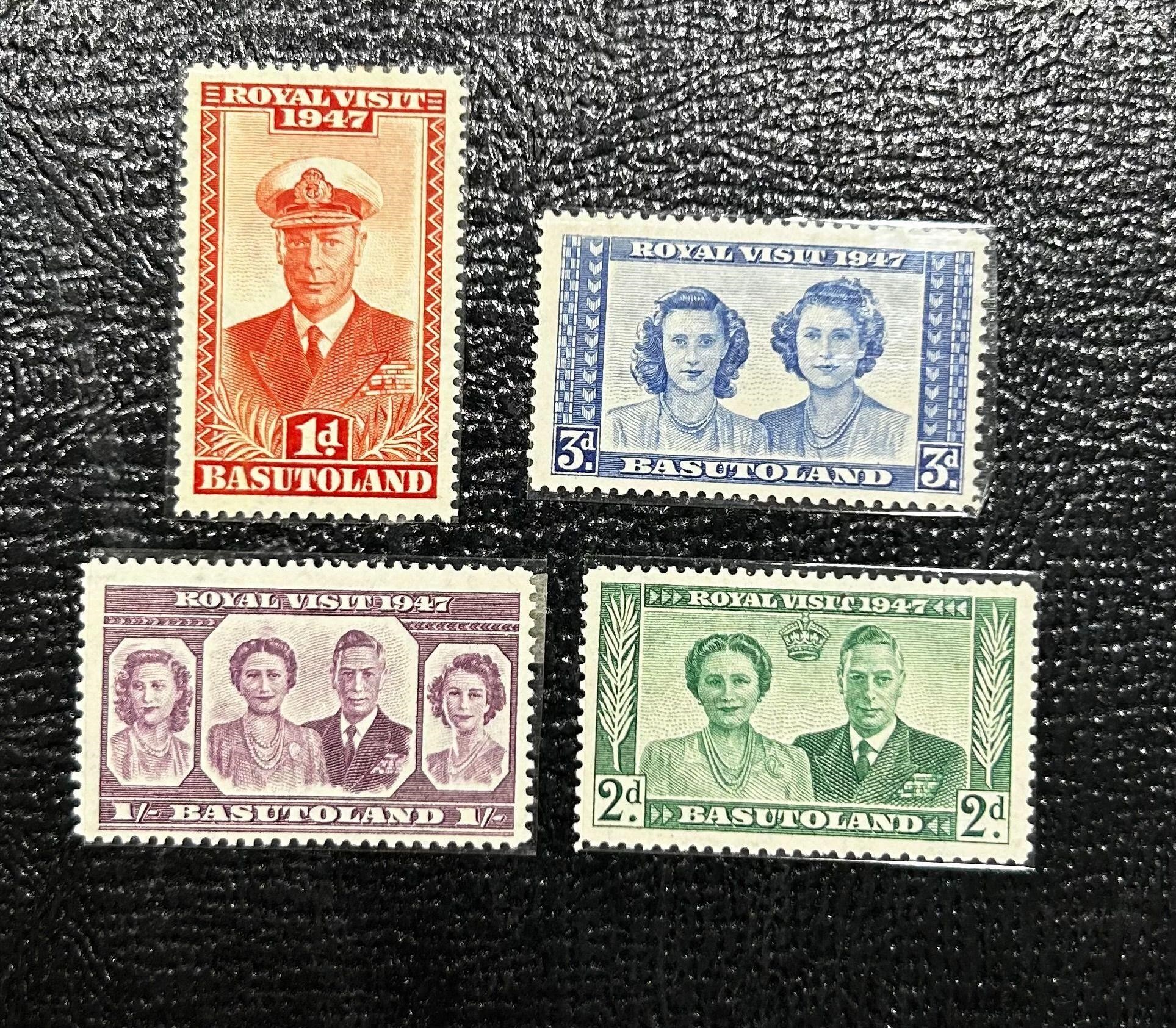 (5) 1947 British Basutoland Stamps