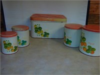 Vtg. Cheinco Bread Box & Canister Set