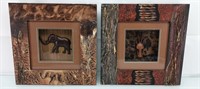 12"x 12" African style wall art 2 pc