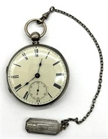 Antique Pocket Watch 2” with ‘Sterling’ Marked