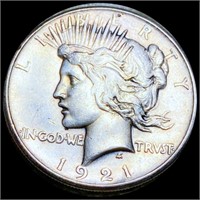 1921 Silver Peace Dollar CLOSELY UNC