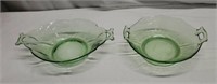 Green Depression Glassware Bowls