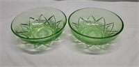 Green Depression Glassware Bowls