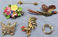 VINTAGE BROOCHES & HAT PIN